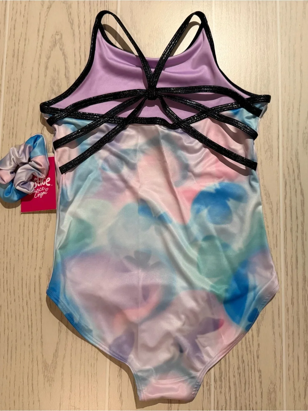 Justice‎ Dance Gym Girls Leotard L 12/14 Tie Dye Strappy Back NWT